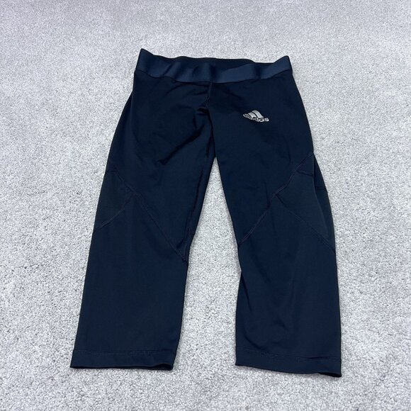 Adidas Leggings Women’s Black Capri Pull On Size Medium - Picture 1 of 12